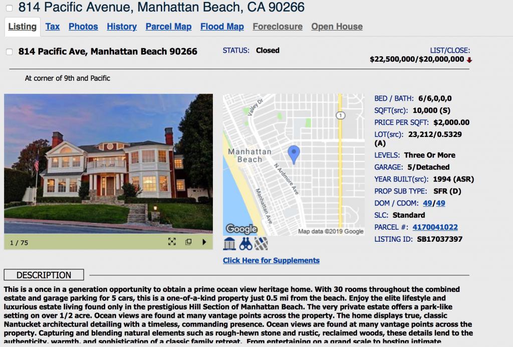 2nd Largest Sale in Manhattan Beach in 2017